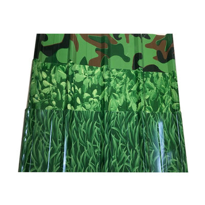 600-1500mm Width Grass/Camouflage Pattern Wear-Resistant Colored Galvanized Corrugated Steel Roofing Sheet for Special Construction