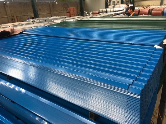 Zero Minimum Regular Big Spangle Corrugated Color Steel Roofing Sheet 1.0mm Thickness Custom Length and Width Full Hard