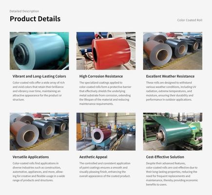 SGCC 0.25mm Galvanized Color Coated Coil in RAL Color PPGI PPGL for 1250mm Length Customers' Requirement