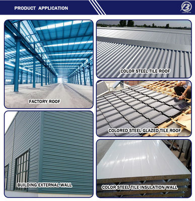 Z30-Z40 Coating Dx52d Steel Roof Panel Color PPGI Corrugated Steel Roof Panel 0.1mm 0.2mm 0.3mm at for Roofing Material