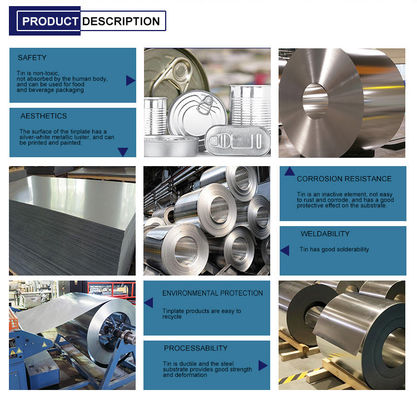 Customizable Tinplate Sheet Q195L S08AL SPTE with Good-Characteristic and Outstanding Corrosion Resistance