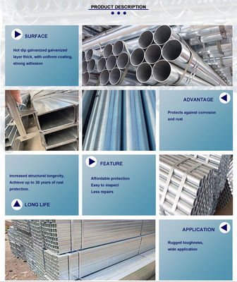 Customizable Q235 Q345 Pre-galvanized Pipe Galvanized Steel Pipe with Non-oiled Surface
