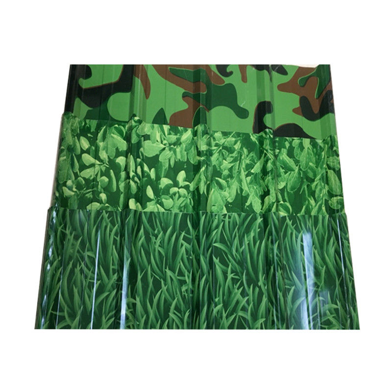 600-1500mm Width Grass/Camouflage Pattern Wear-Resistant Colored Galvanized Corrugated Steel Roofing Sheet for Special Construction
